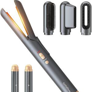 Hair Dryer Brush 6-in-1 Straightener auto-Wrap Curlers Volumizer Straightener
